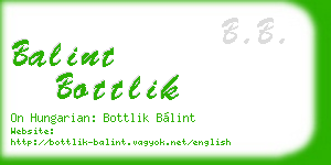 balint bottlik business card